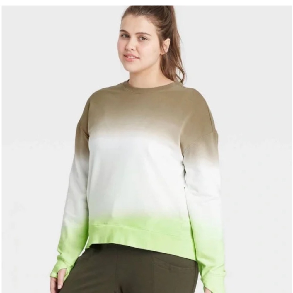 All In Motion BUTTERY SOFT Ombré Crewneck With Front Pockets Small